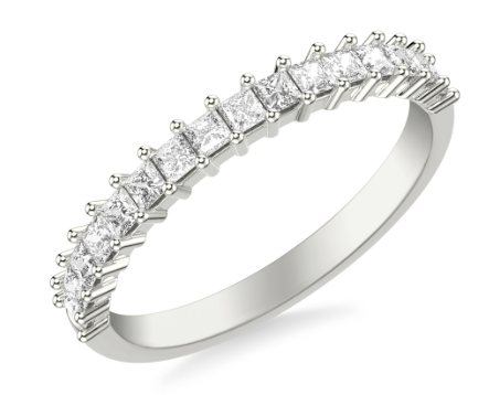 Modern Princess Cut Diamond Wedding Band