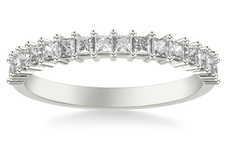 Modern Princess Cut Diamond Wedding Band