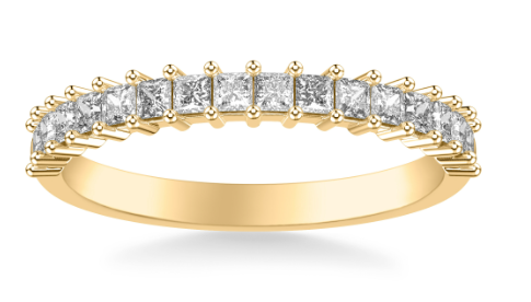 Modern Princess Cut Diamond Wedding Band