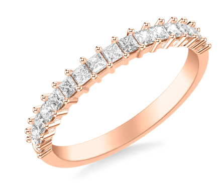 Modern Princess Cut Diamond Wedding Band