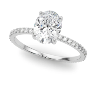 Elegant 1ct Oval Diamond Pave Engagement Ring