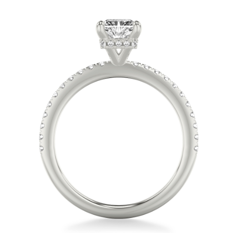 1ct Radiant Hidden Halo Pave Diamond Engagement Ring