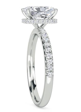 1ct Round Diamond Hidden Halo Pave Diamond Engagement Ring