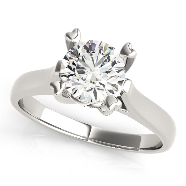 High Profile Round Cathedral Solitaire Diamond Engagement Ring