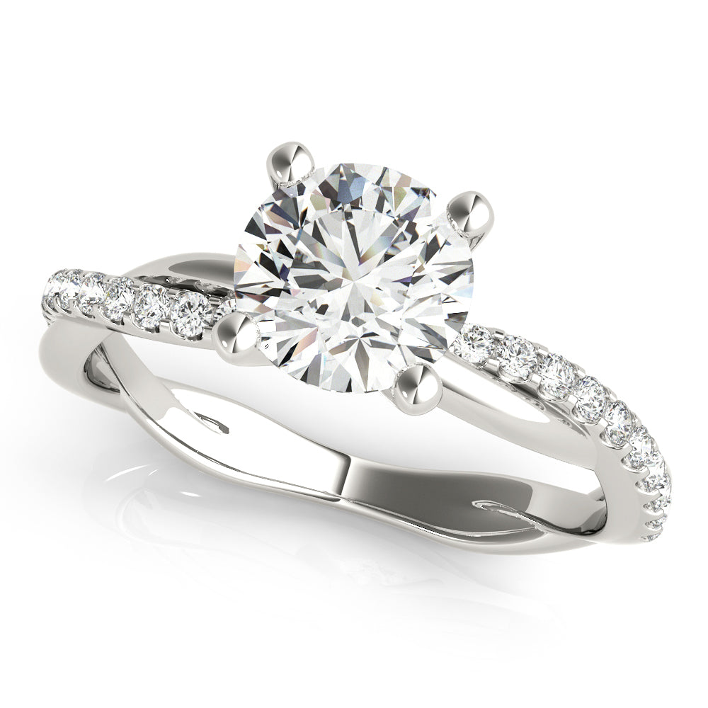 Round with Twisted Shank Diamond Engagement Ring