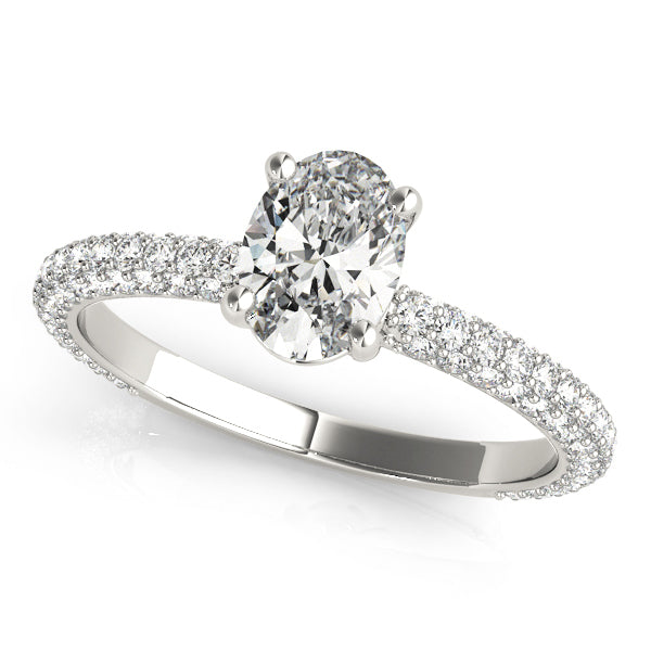 Oval Pave Diamond Engagement Ring