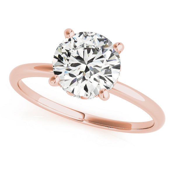 Round High-Set Diamond Solitaire Engagement RIng