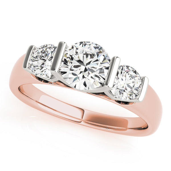 ENGAGEMENT RINGS 3 STONE ROUND