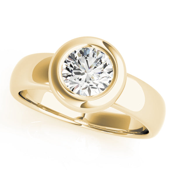 Contemporary Bezel-Set Round Diamond Solitaire Engagement Ring