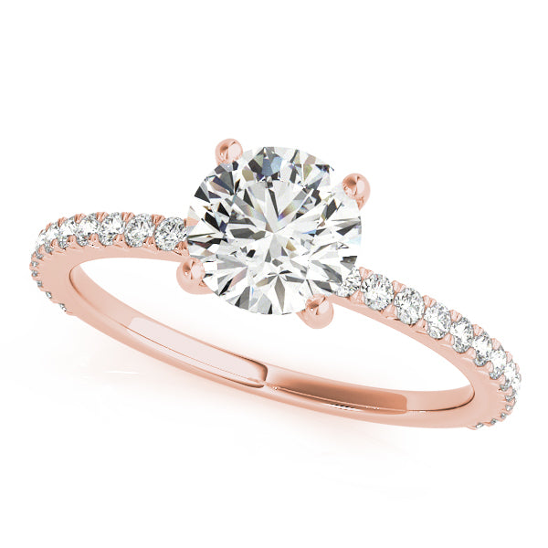 Round Pave Diamond Engagement Ring