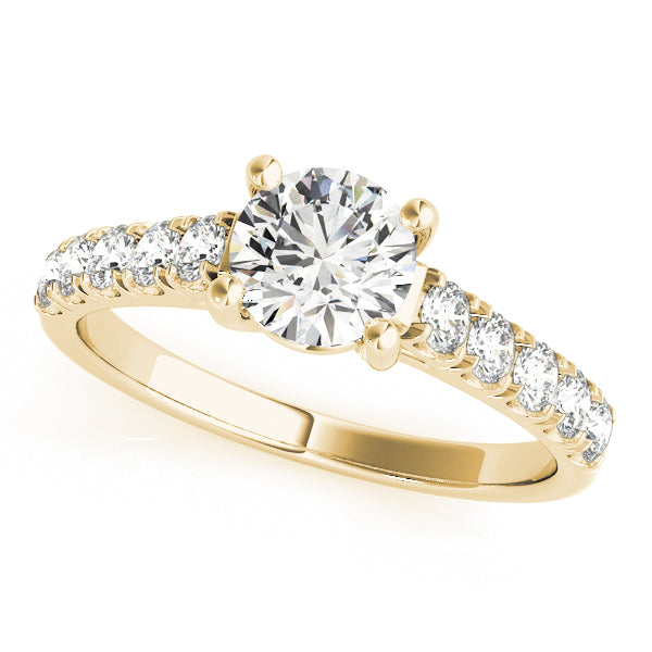 Round Trellis Cathedral Pave Diamond Engagement Ring