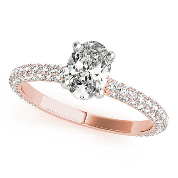 Oval Pave Diamond Engagement Ring