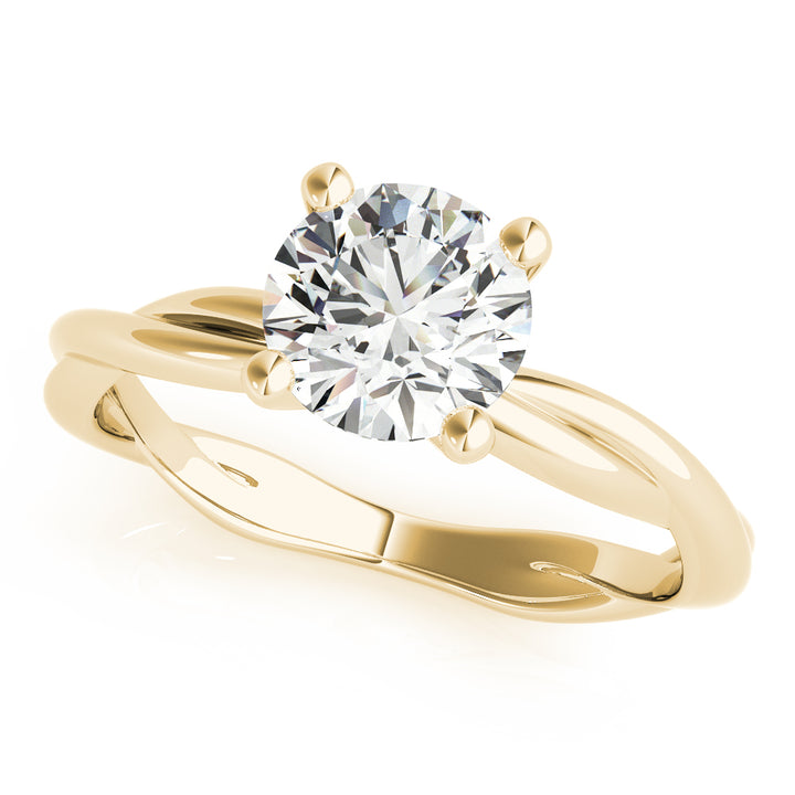 Round Diamond with Twisted Solitaire Engagement Ring