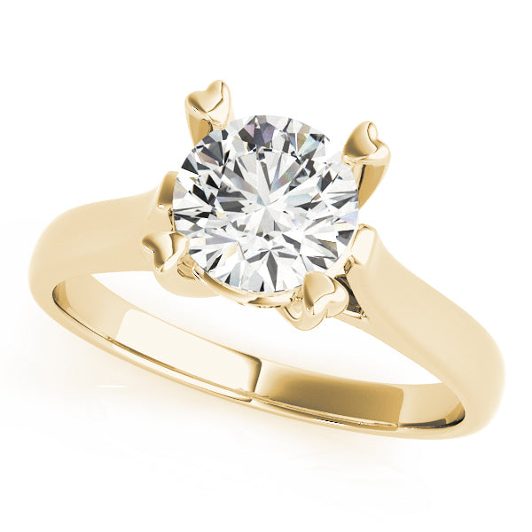 High Profile Round Cathedral Solitaire Diamond Engagement Ring