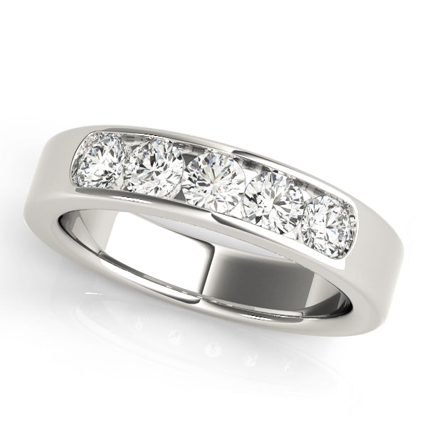 18K White Gold 1/4 ct Diamond Wedding Band