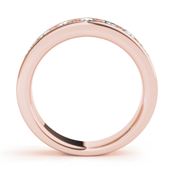 18K Rose Gold 0.14ctw Diamond Wedding Band