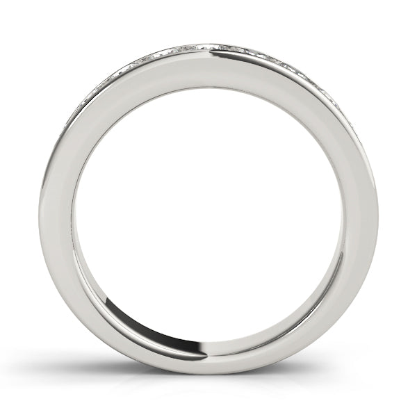14K White Gold 0.18ctw Diamond Wedding Band