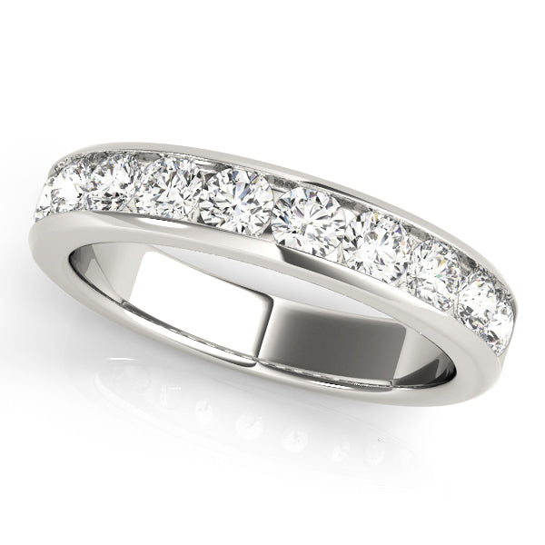 Platinum 1/5 CT Diamond Wedding Band Ring