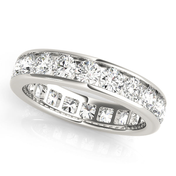 14K White Gold Round Diamond Wedding Band