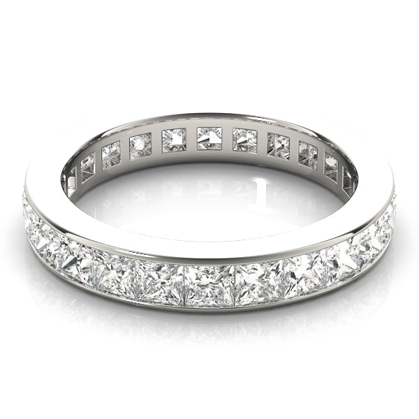 14K White Gold Multi-Diamond Wedding Band