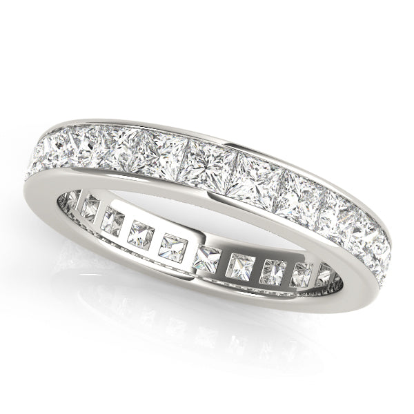 14K White Gold Multi-Diamond Wedding Band