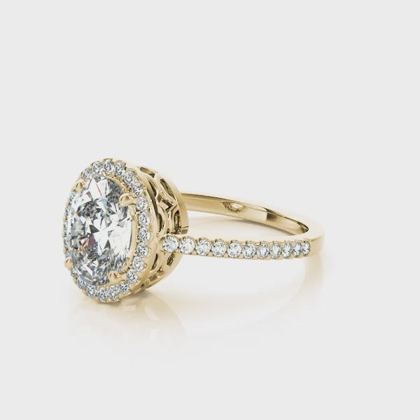 STYLE# 84606 - Oval Halo Pave Basket Diamond Engagement Ring