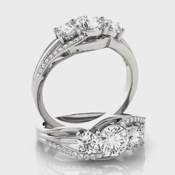 STYLE# 83825 - Round Three-Stone Diamond with Split-Shank Engagement Ring